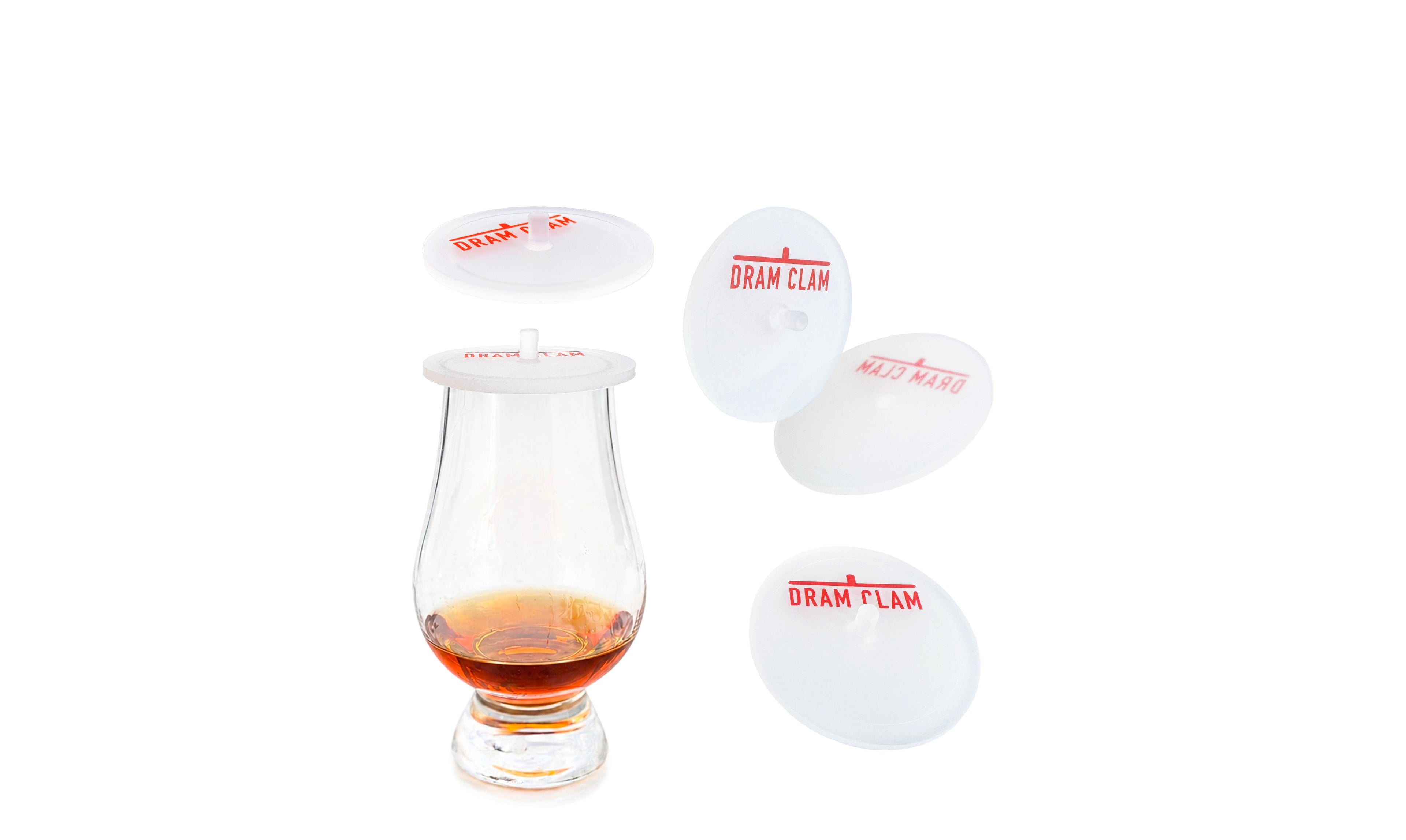 Dram Clam Whisky lid Glencairn whiskey tasting glass cover silicone cap preserve pour saver bar accessory distillery scotch