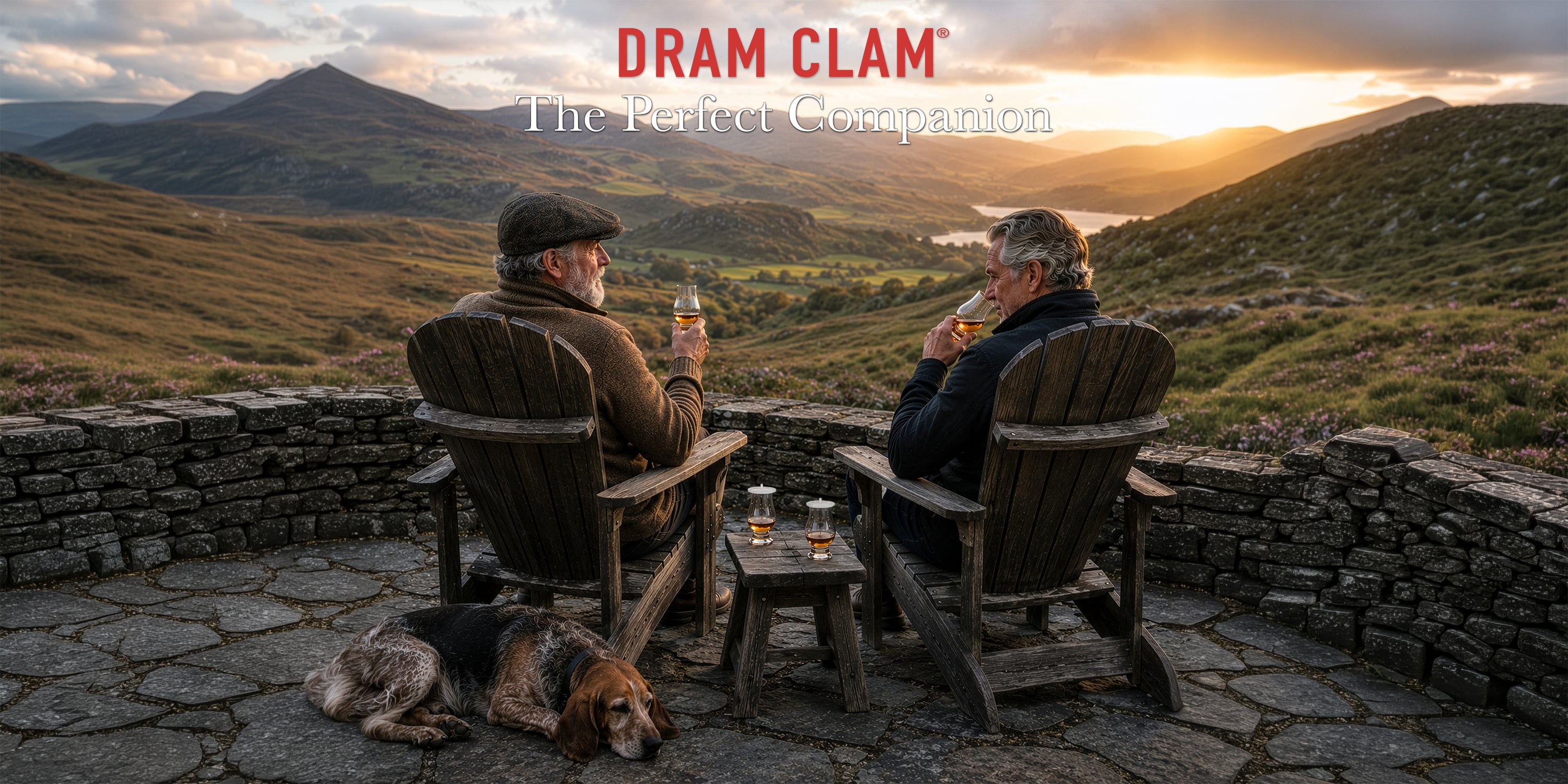 Dram Clam Whisky lid Glencairn whiskey tasting glass cover silicone cap preserve pour saver bar accessory distillery scotch hillside Scotland sunset companion